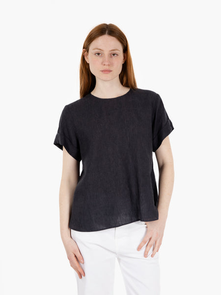 Blusa Melissa in lino nero