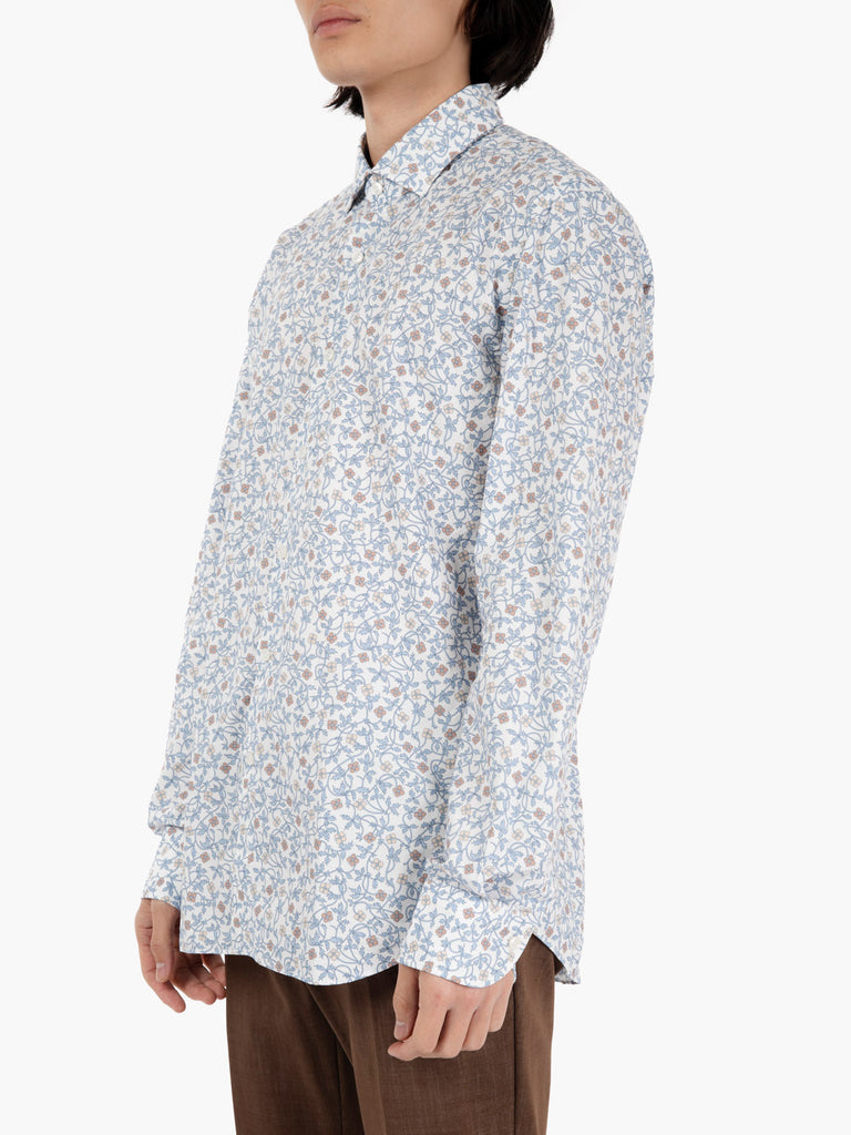 XACUS - Camicia a fantasia floreale bianco / azzurro