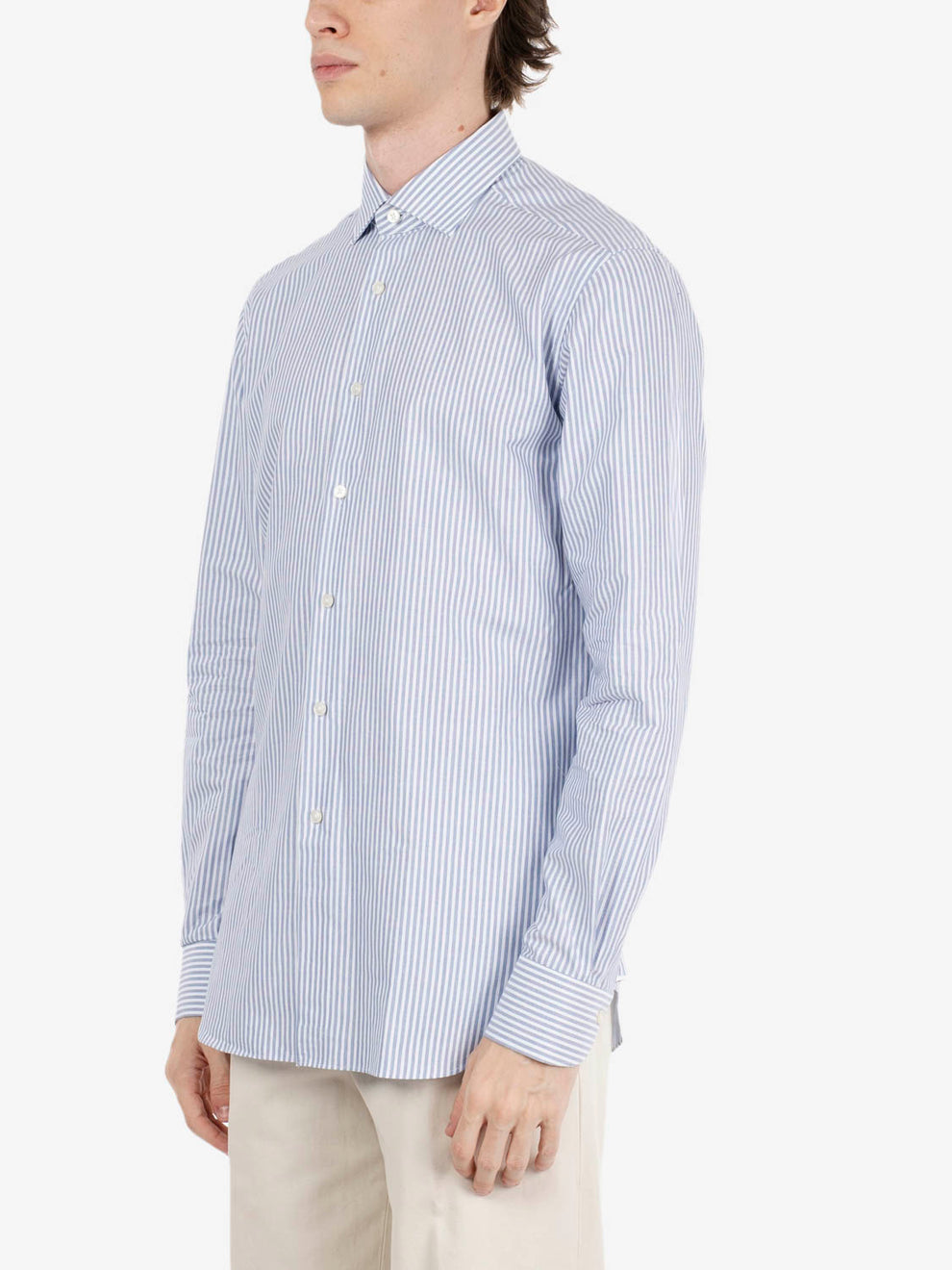 Camicia a righe travel azzurro