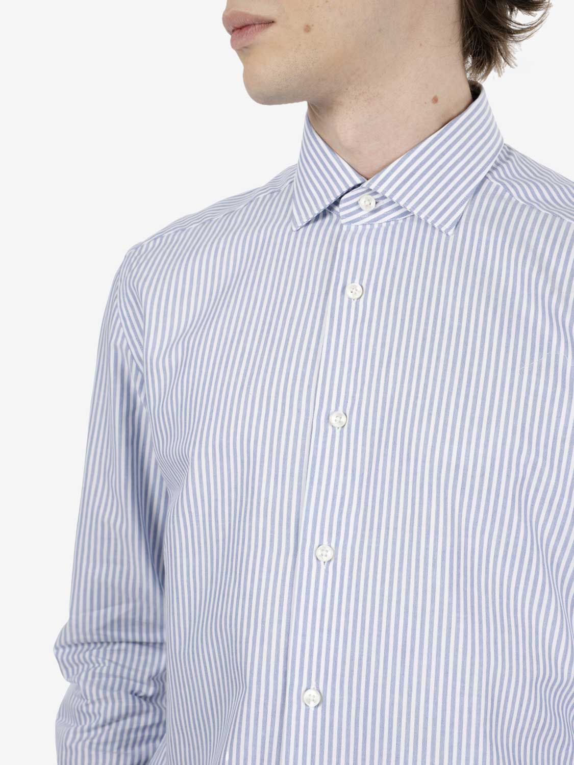 Camicia a righe travel azzurro
