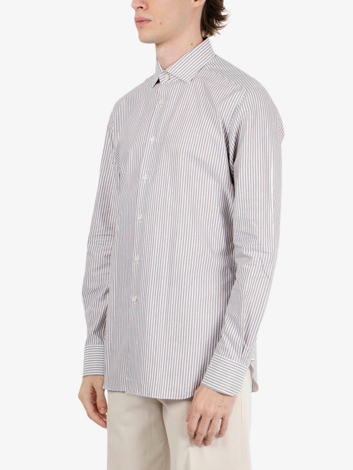 Camicia a righe travel moro