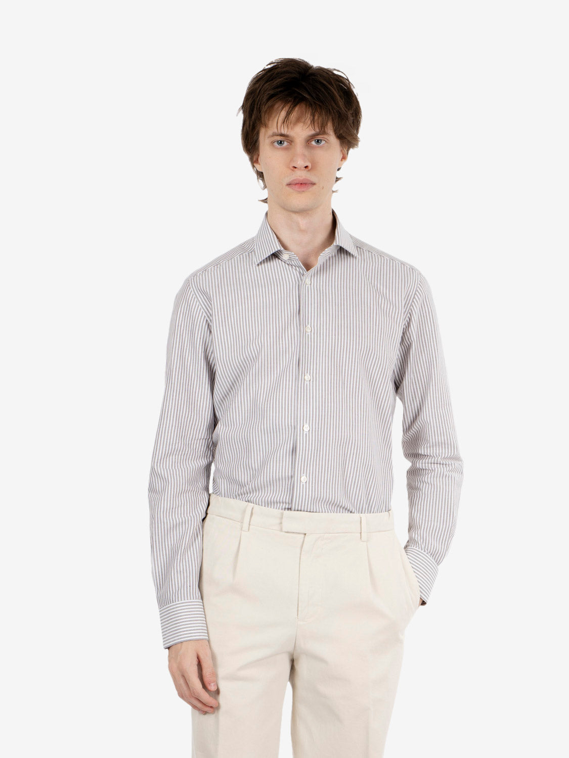 Camicia a righe travel moro
