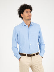 XACUS - Camicia active microfantasia azzurra