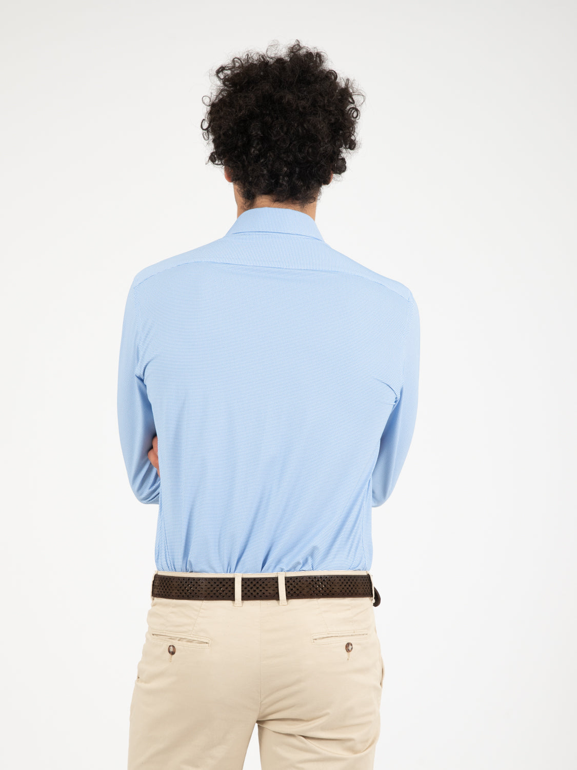 Camicia active microfantasia azzurra