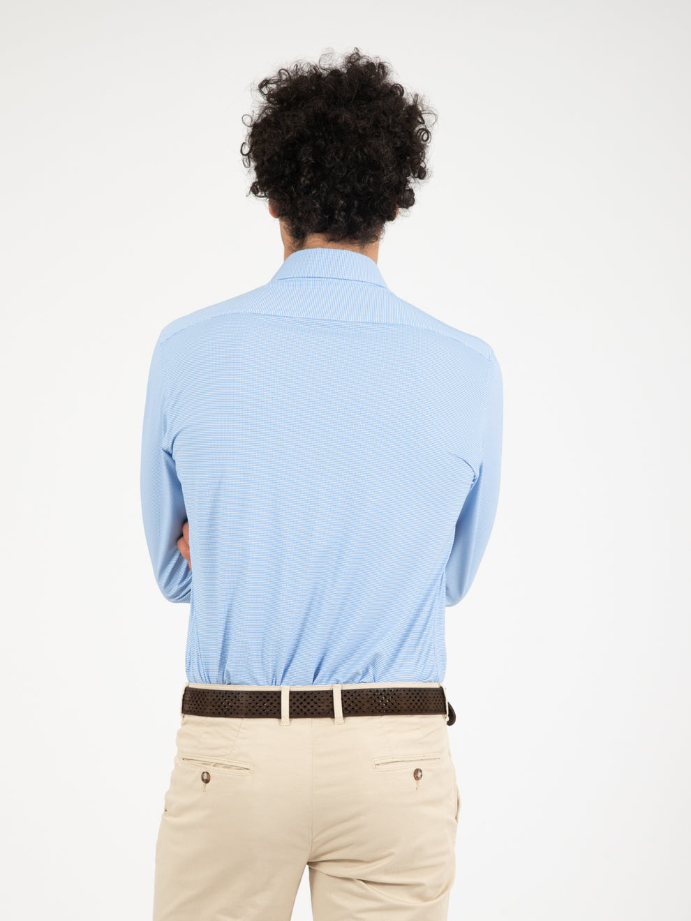 Camicia active microfantasia azzurra