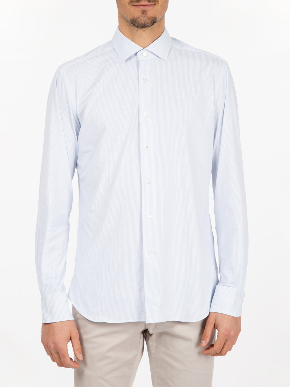 Active shirt micro-pattern white / blue
