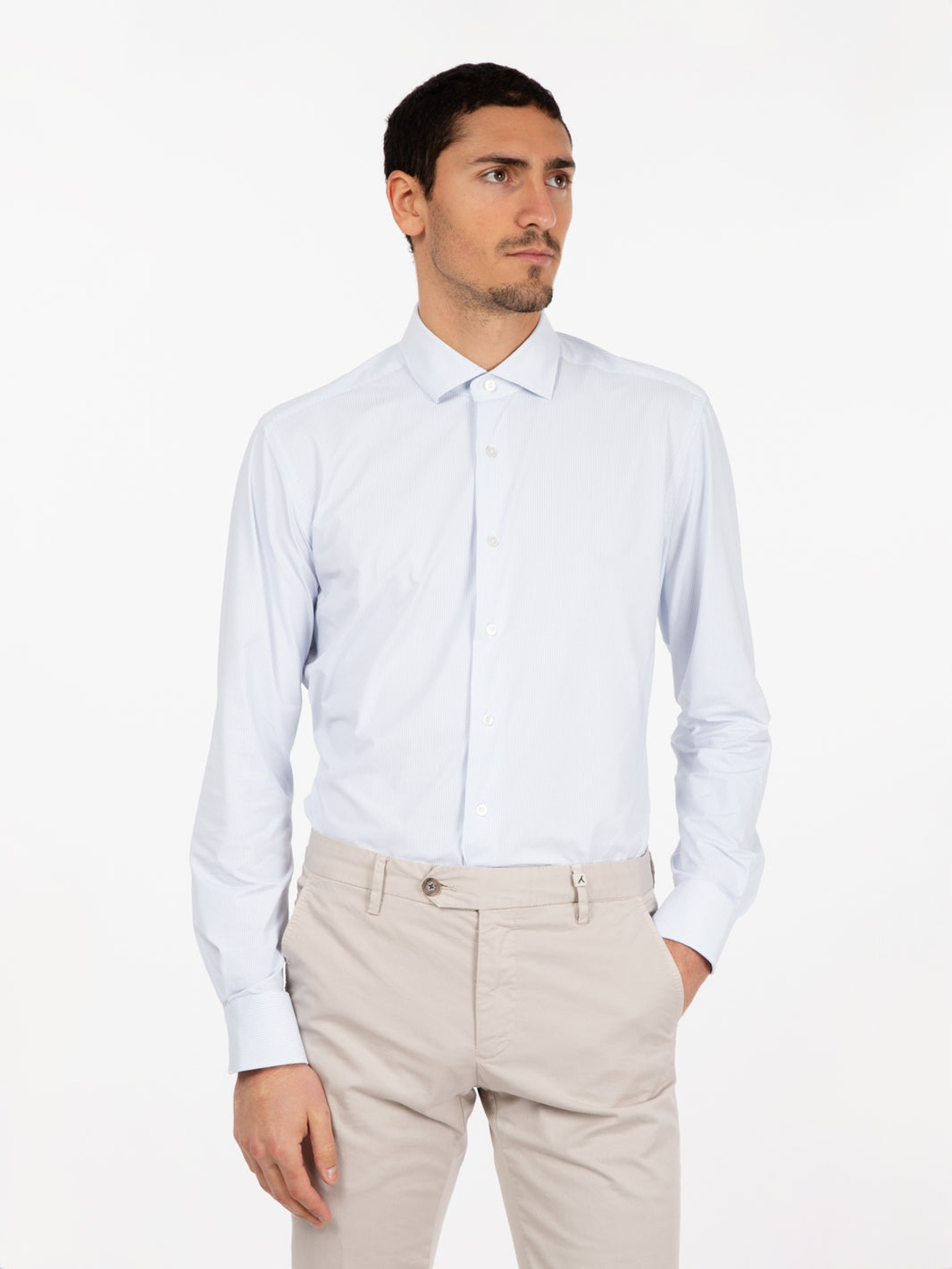 Active shirt micro-pattern white / blue