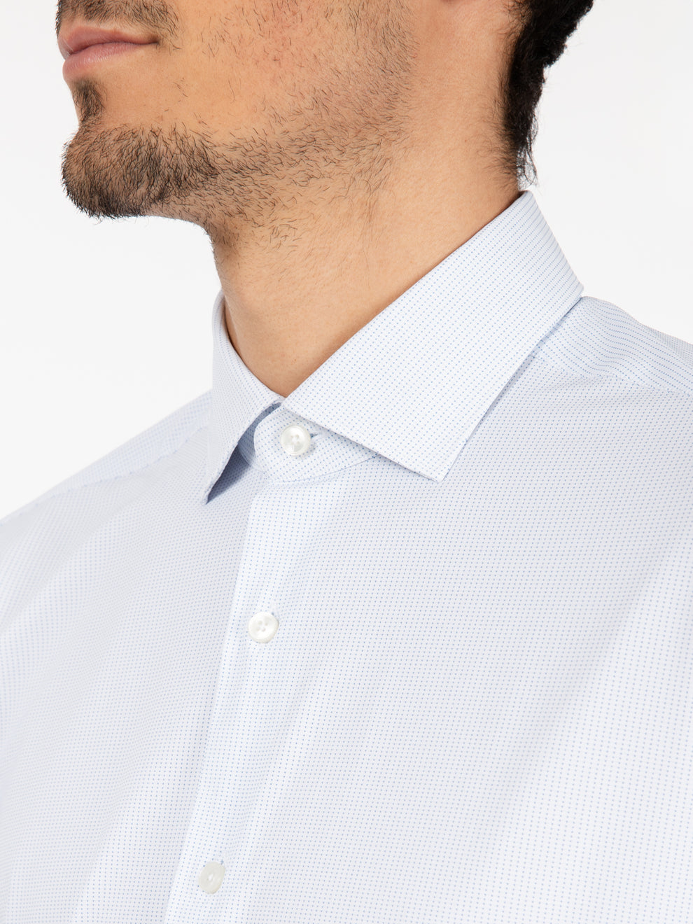 Active shirt micro-pattern white / blue