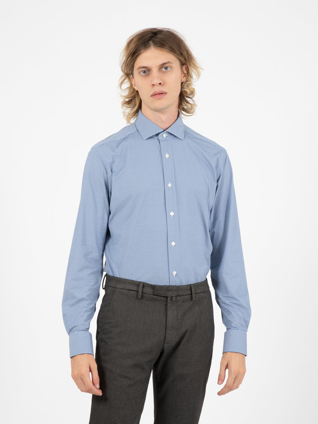 Camicia Active microfantasia blu