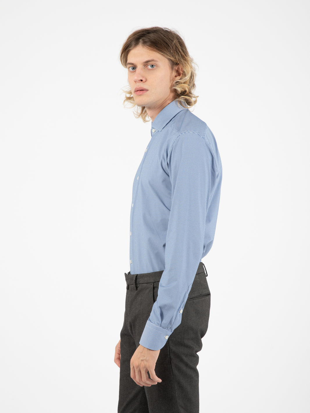 Camicia Active microfantasia blu