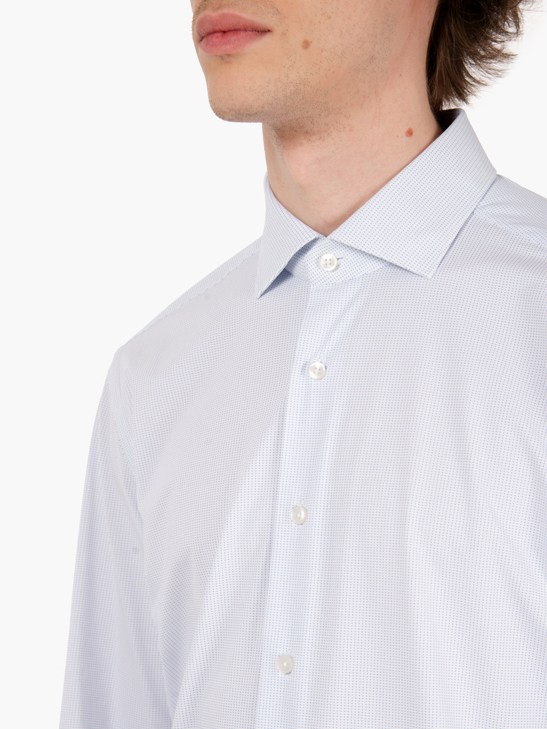 Active shirt micro-pattern dots white / blue