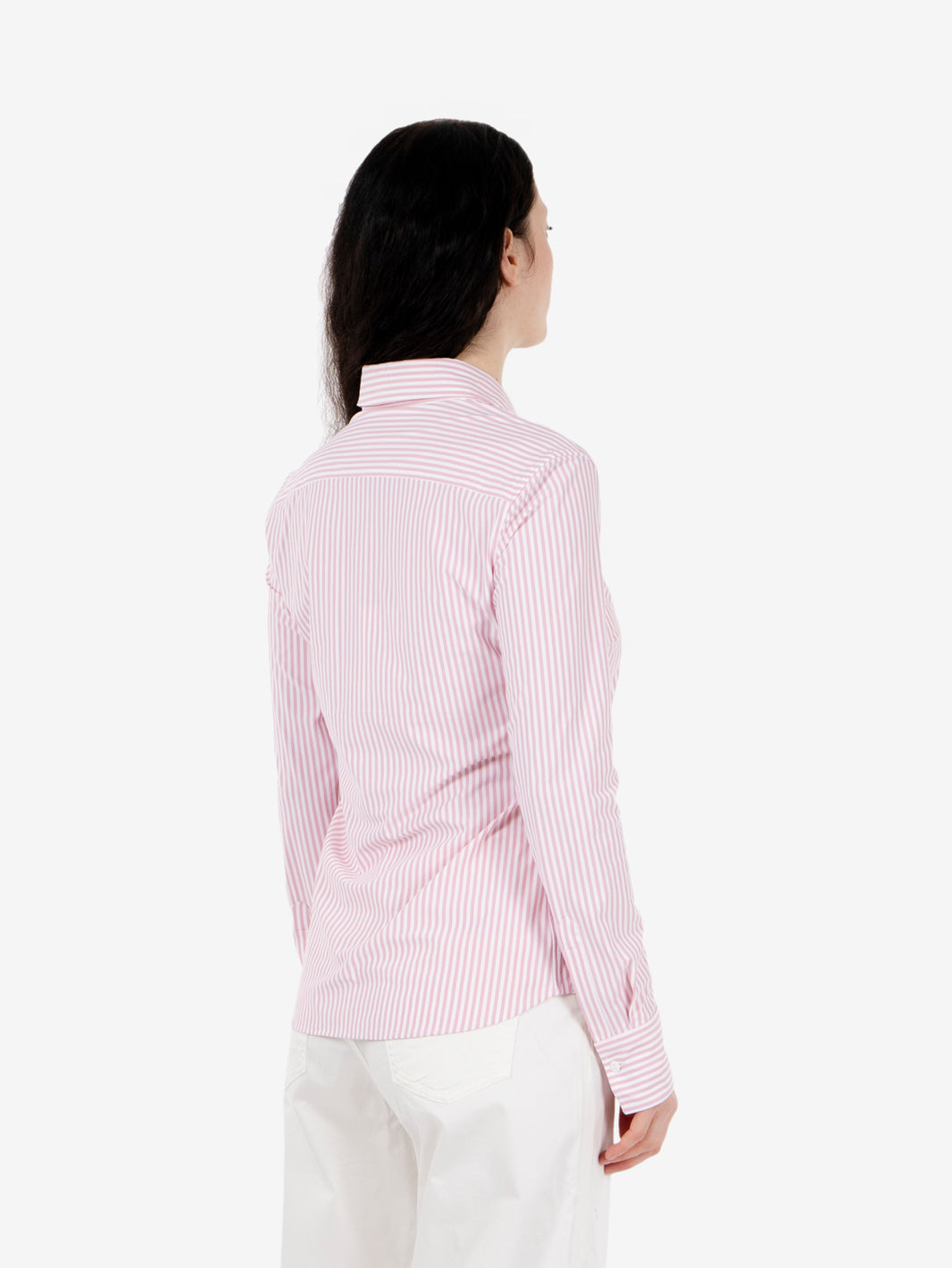 Camicia active slim fit a righe rosa