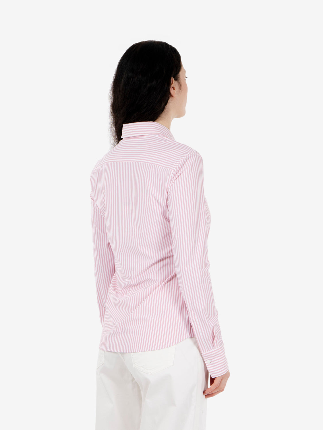 Camicia active slim fit a righe rosa