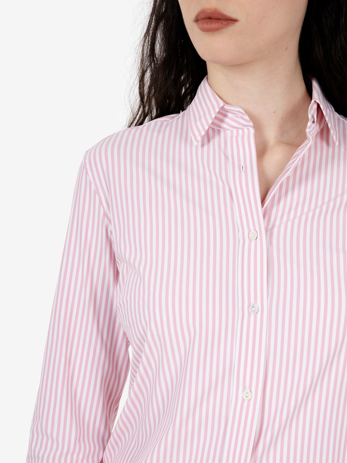 Camicia active slim fit a righe rosa