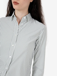 Camicia active slim fit a righe verde