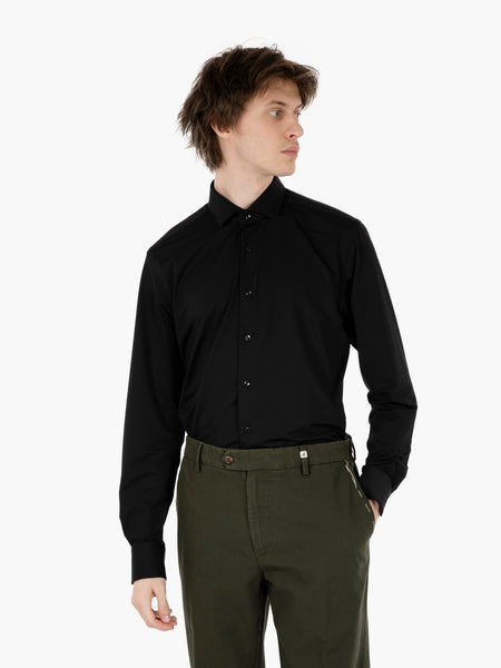Camicia active tailor fit nera