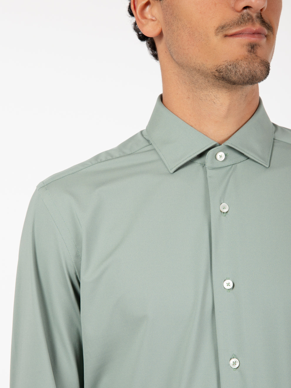 Camicia active tailor fit verde