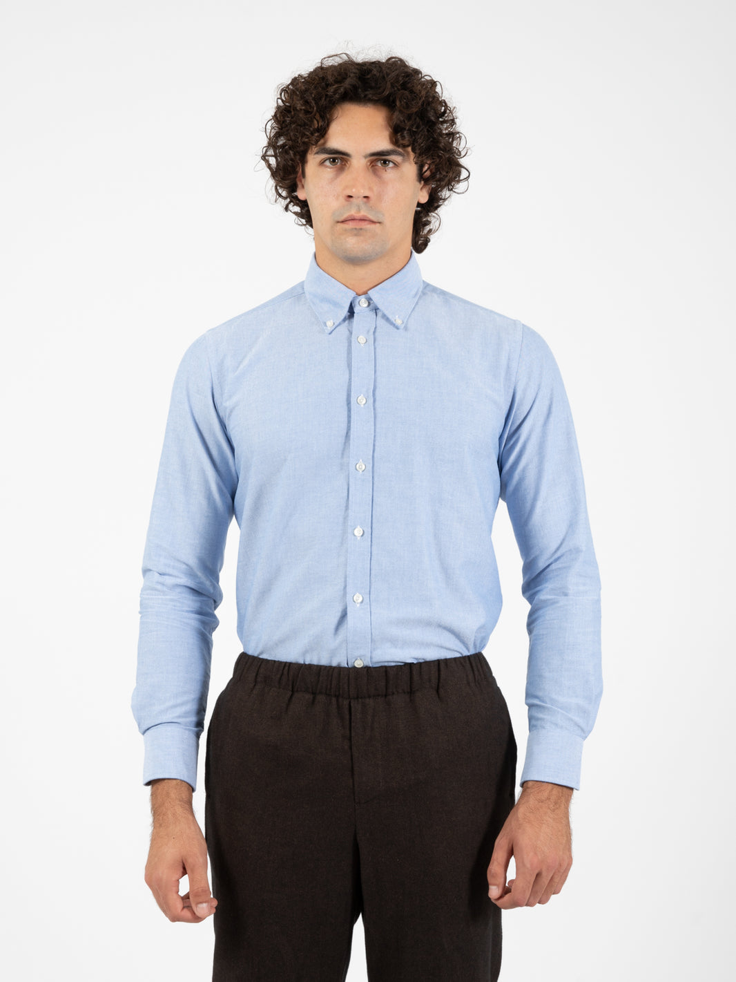 Light blue button-down shirt