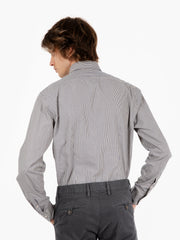 XACUS - Camicia con micro fantasia a righe verticali bianche / blu