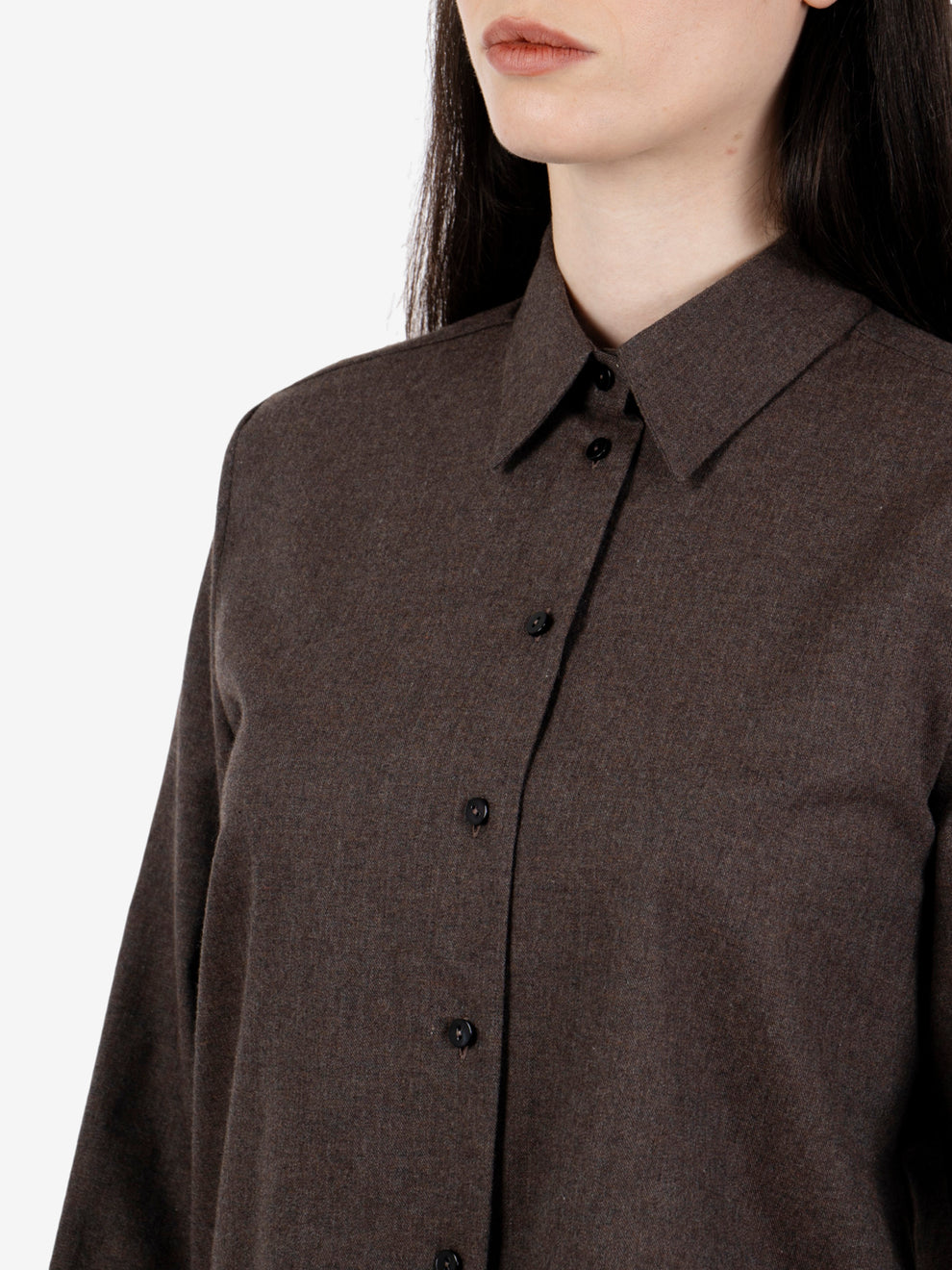 Camicia crop Anya in flanella moro