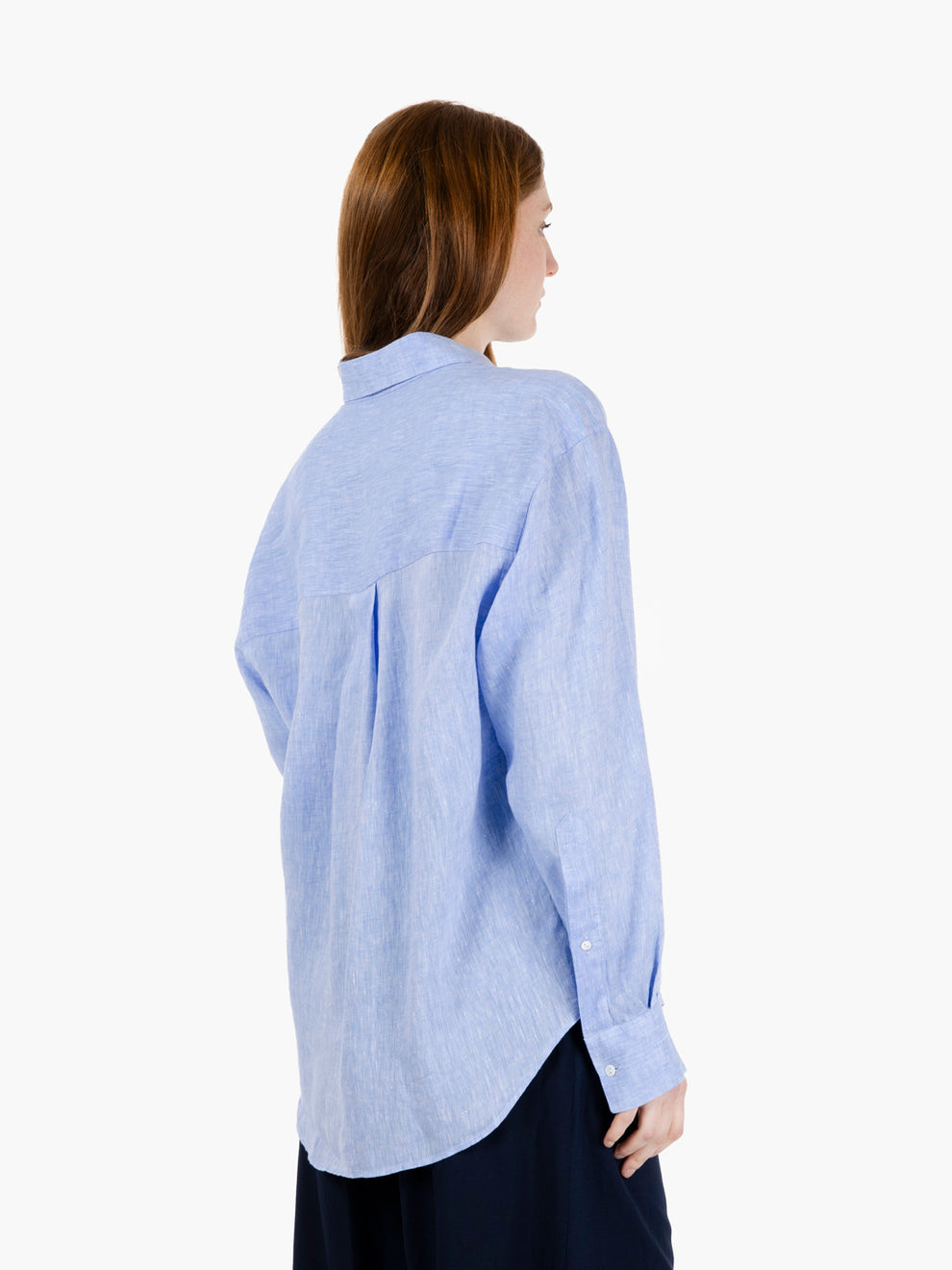 Camicia Dalia in lino azzurro