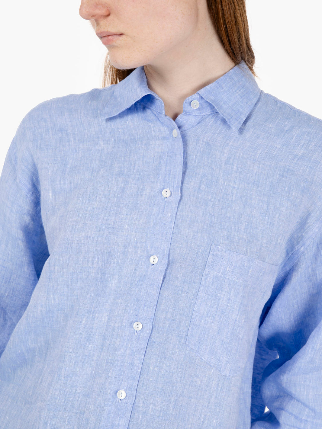 Camicia Dalia in lino azzurro