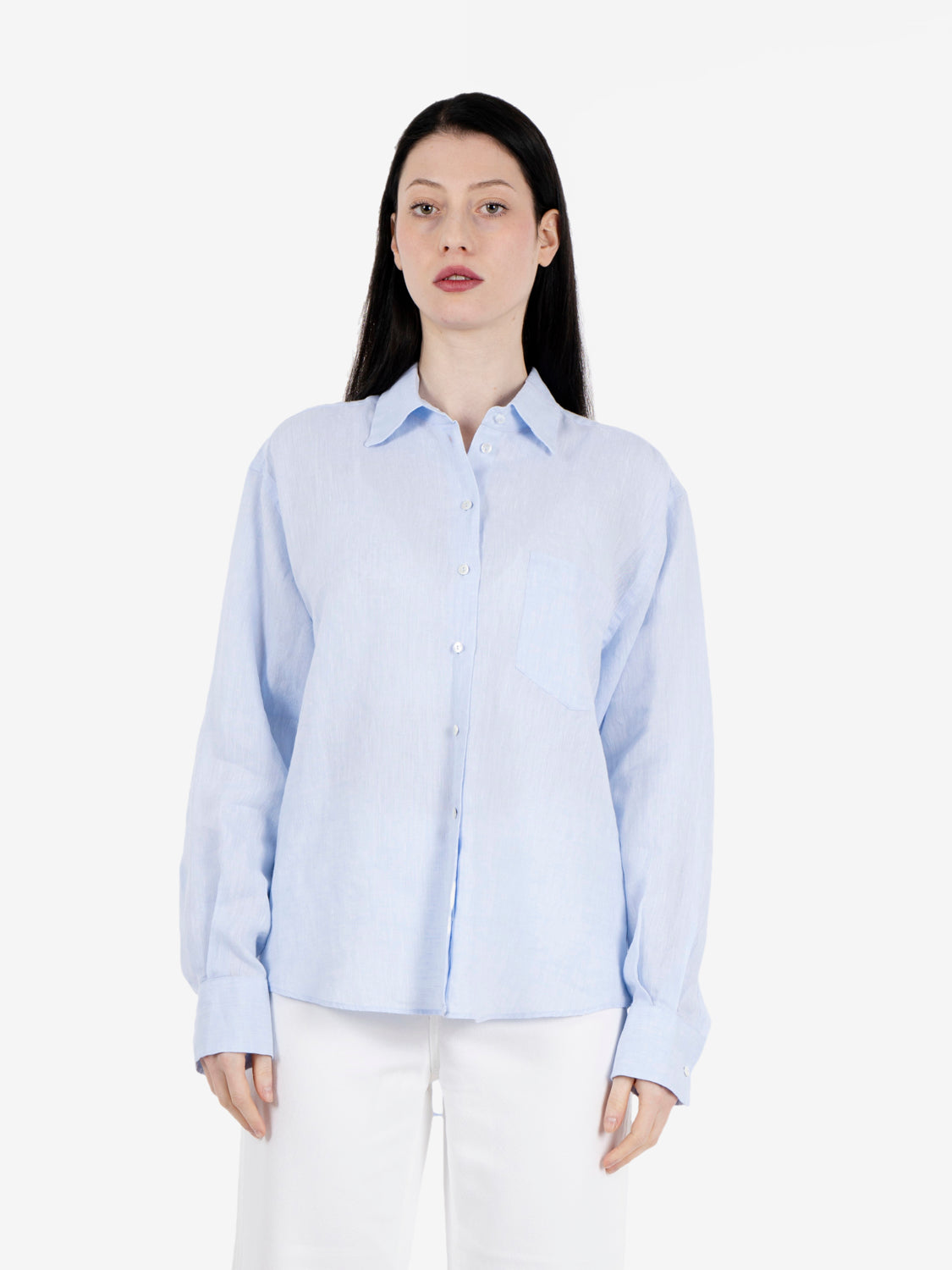 Camicia Dalia in lino over azzurro