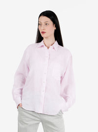Camicia Dalia in lino over rosa
