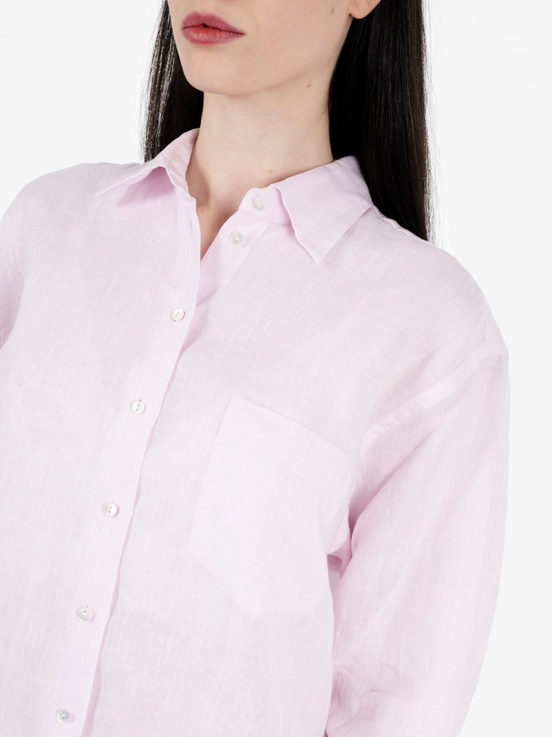 Camicia Dalia in lino over rosa