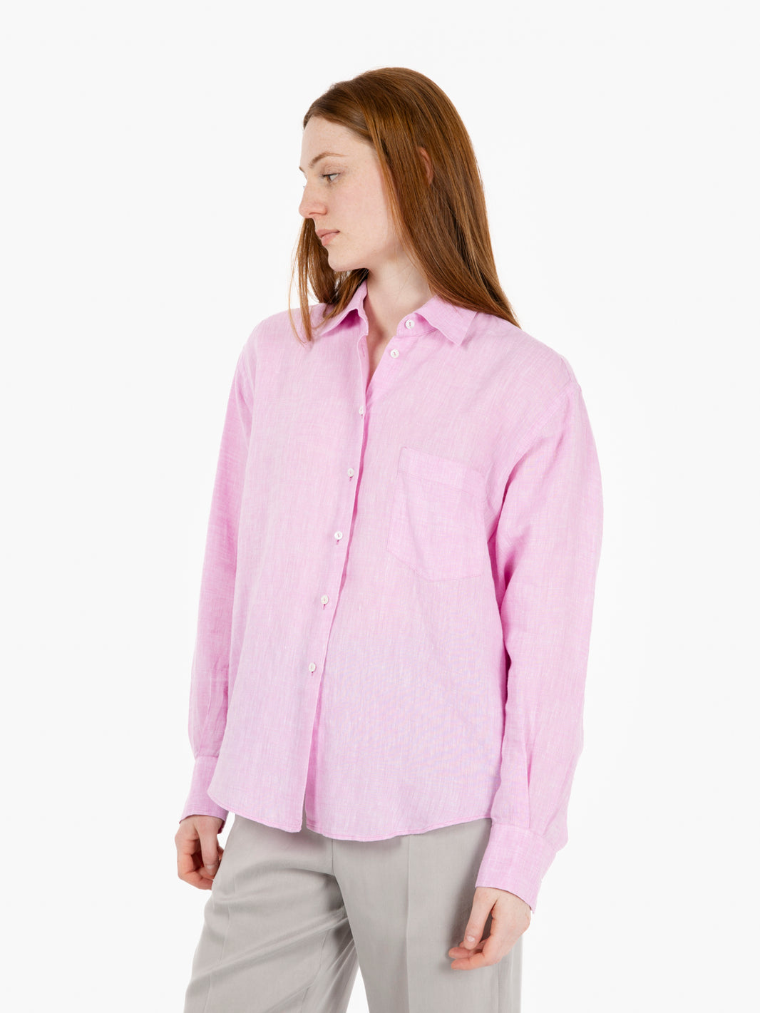 Camicia Dalia in lino rosa