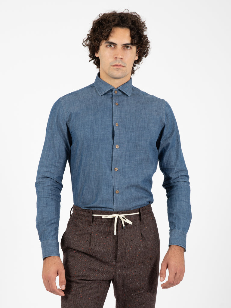 XACUS - Camicia denim medio blu