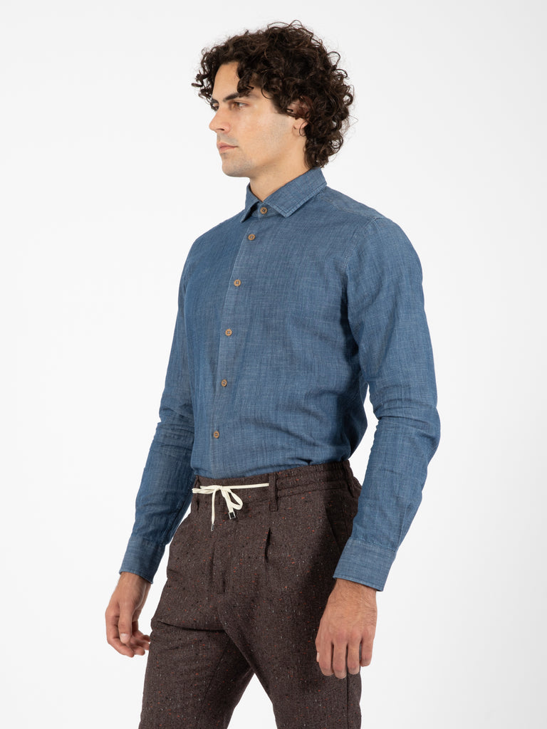 XACUS - Camicia denim medio blu