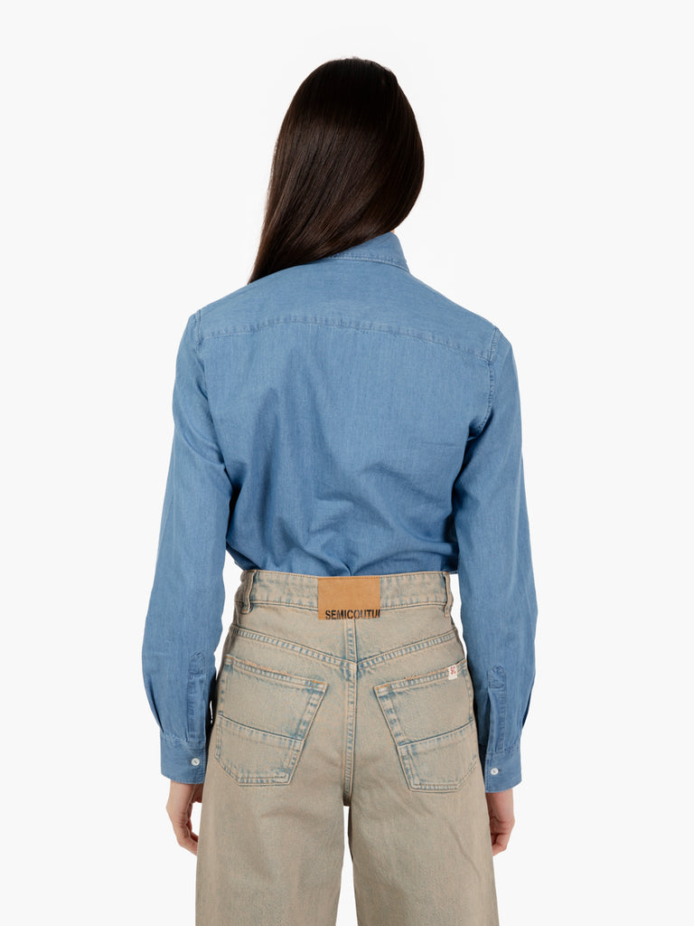 XACUS - Camicia denim Pina azzurro