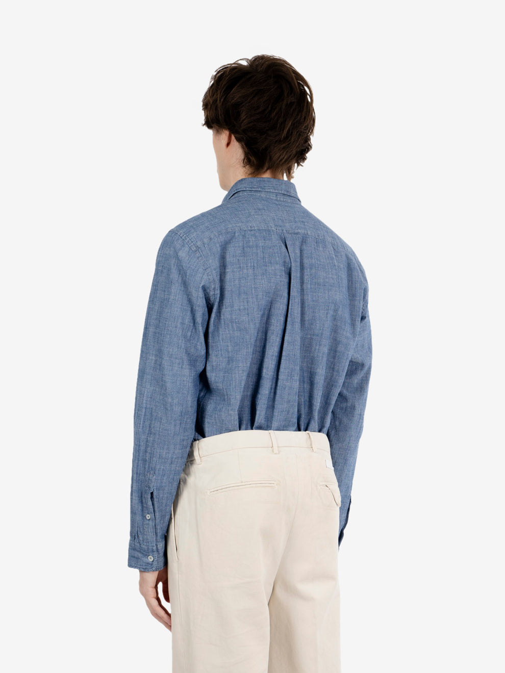Camicia in denim chambray blu