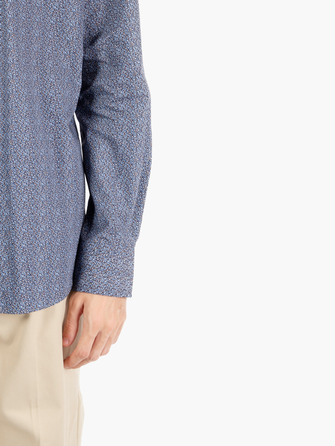 Blue micro patterned shirt