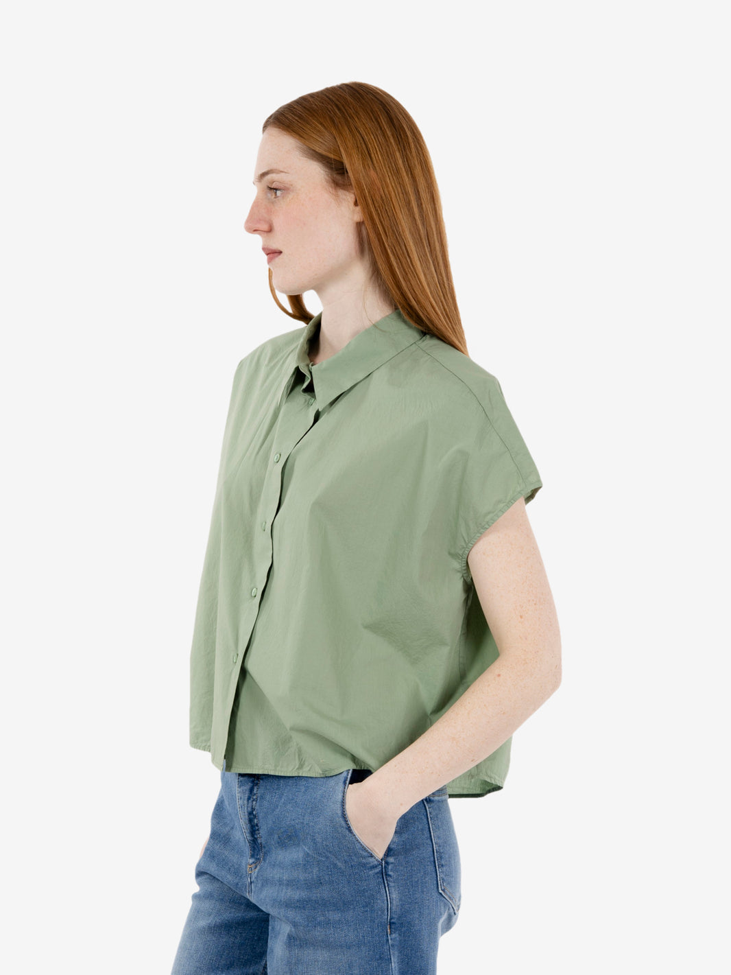 Camicia Marcelle crop verde