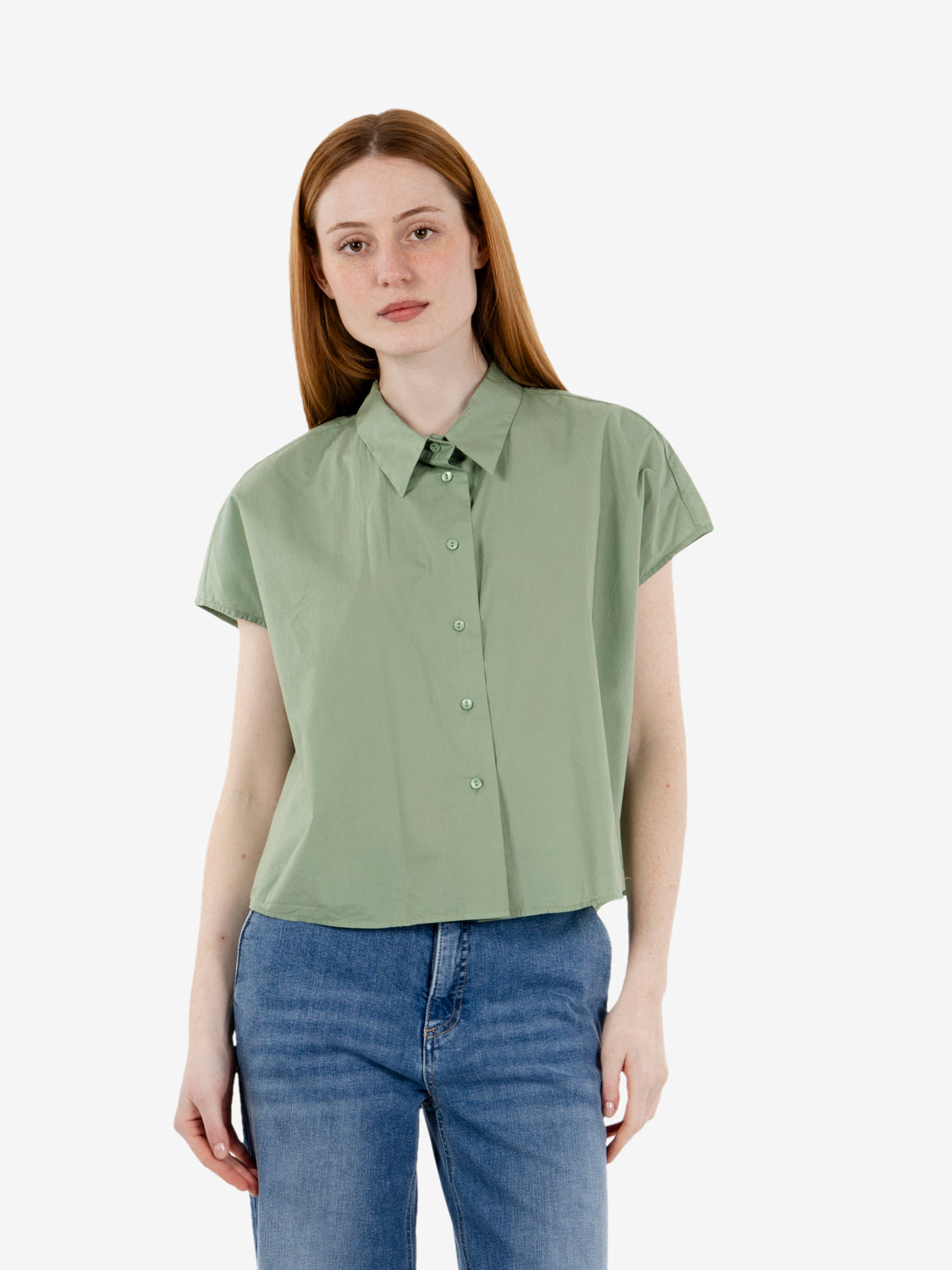 Camicia Marcelle crop verde