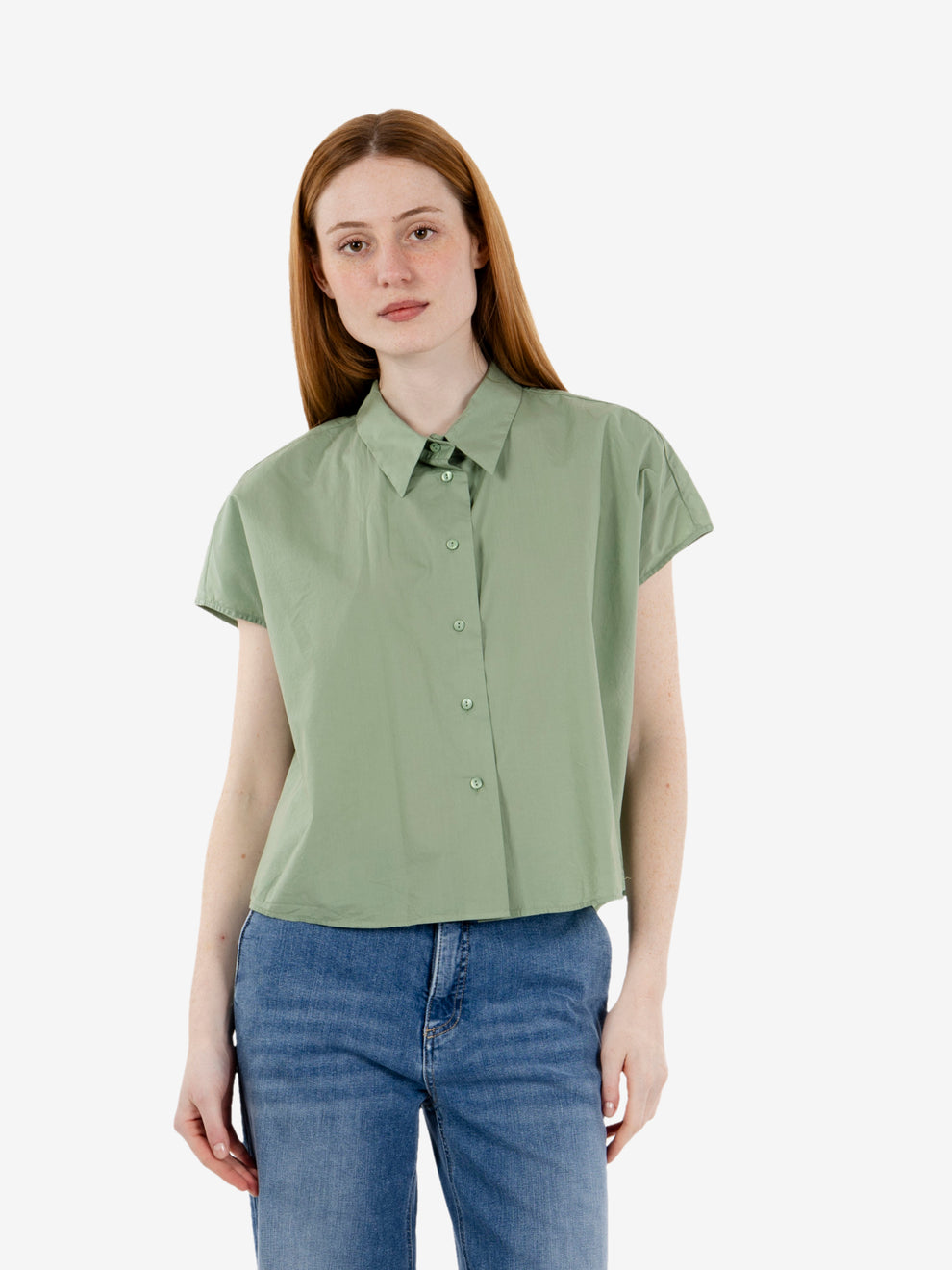 Camicia Marcelle crop verde
