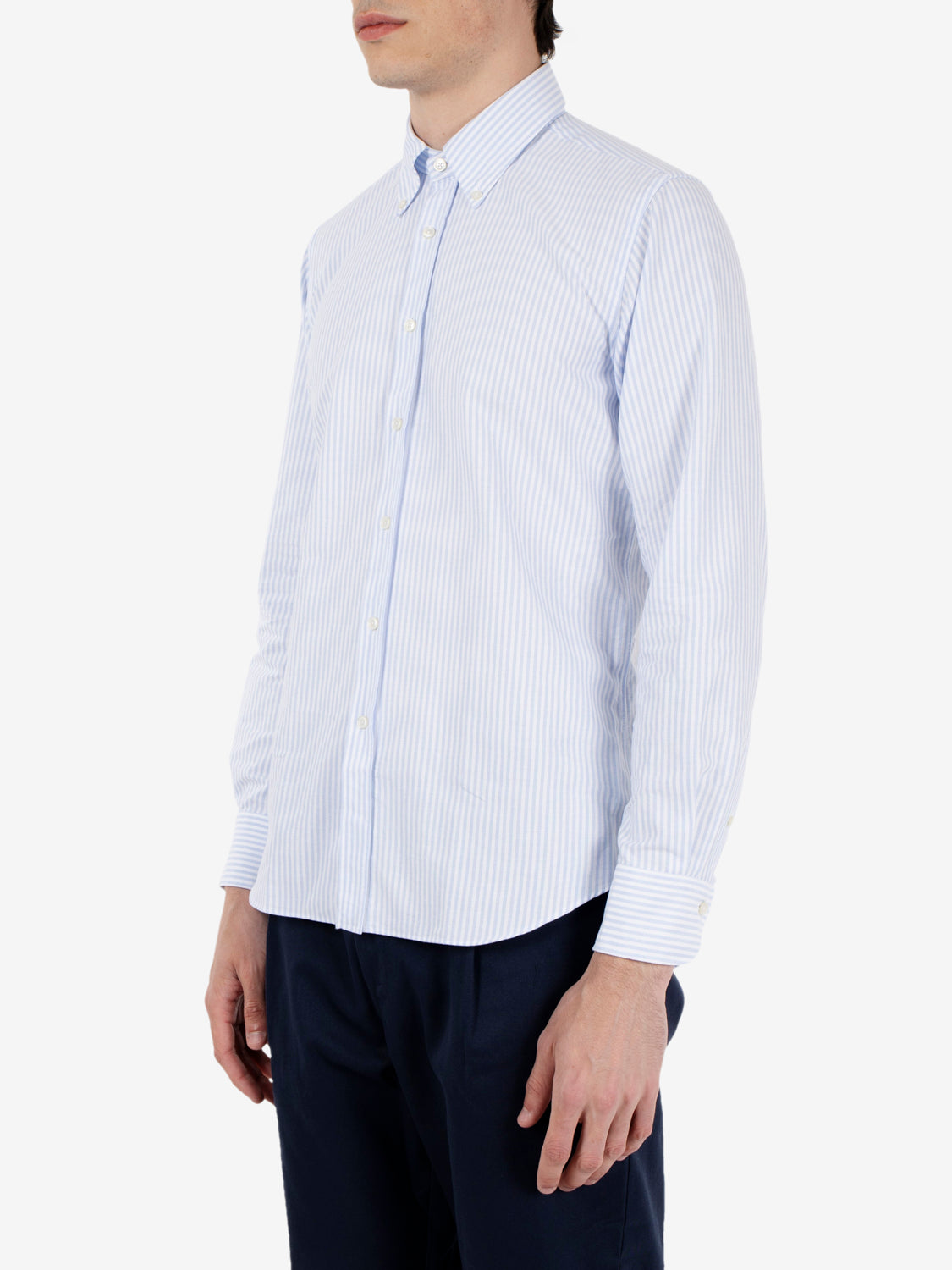Camicia Oxford a righe azzurra