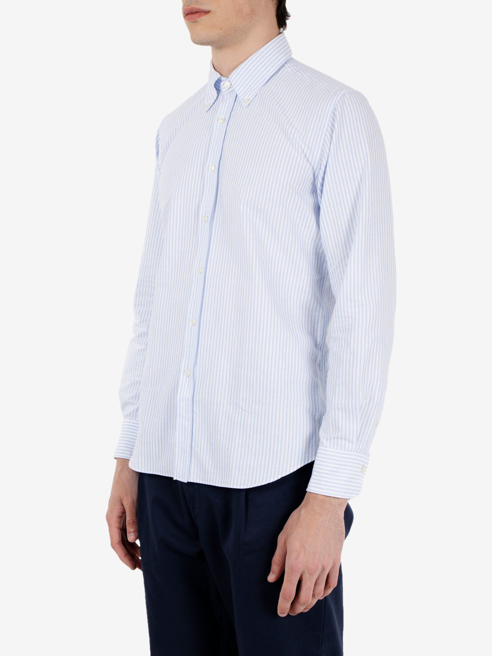 Camicia Oxford a righe azzurra