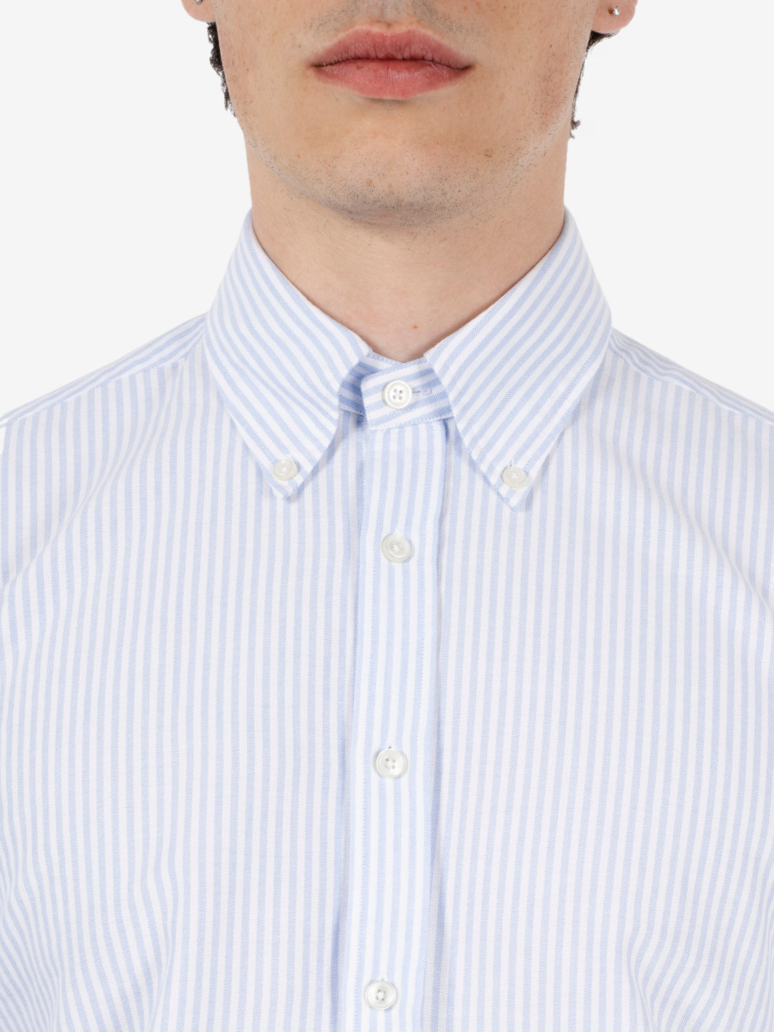 Camicia Oxford a righe azzurra