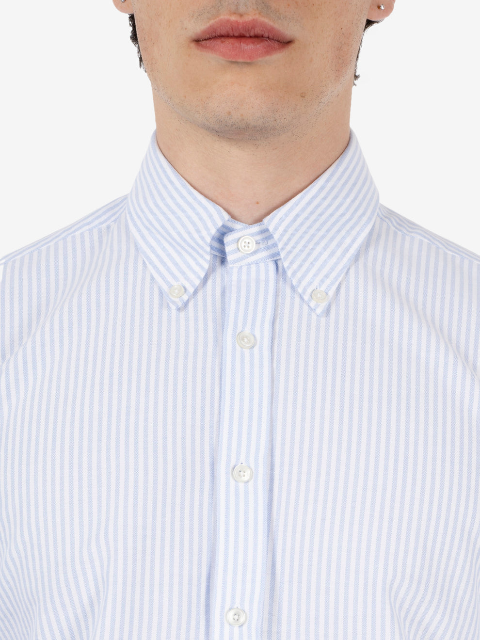 Camicia Oxford a righe azzurra