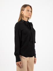 XACUS - Camicia Pamela con fiocco nera