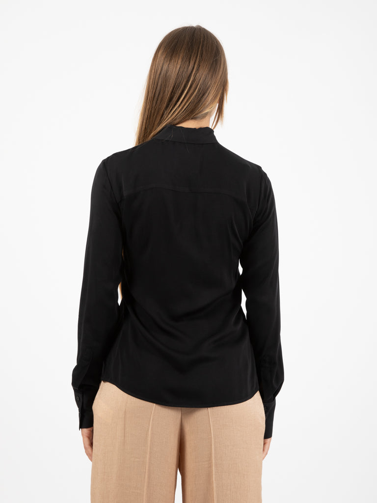 XACUS - Camicia Pamela con fiocco nera