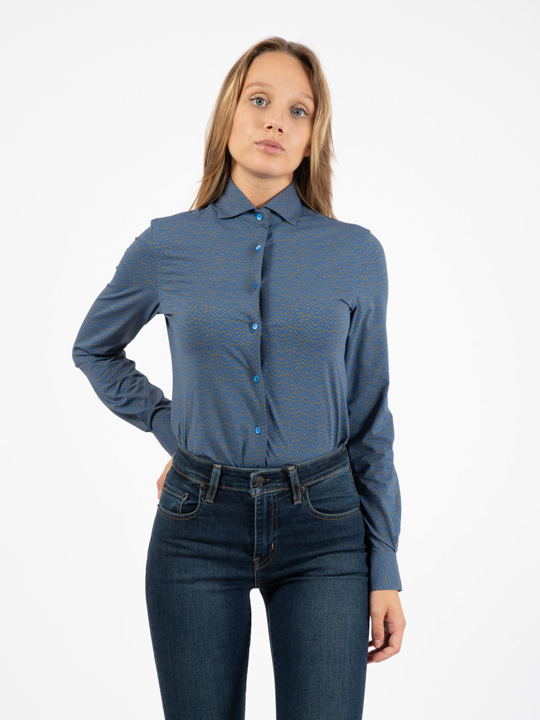 Camicia Pina active fantasia blu / verde