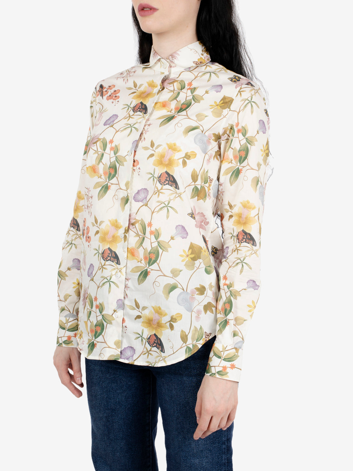 Camicia Pina fantasia floreale bianca