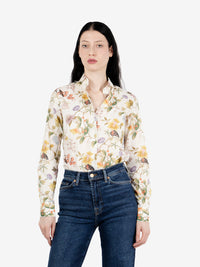 Camicia Pina fantasia floreale bianca