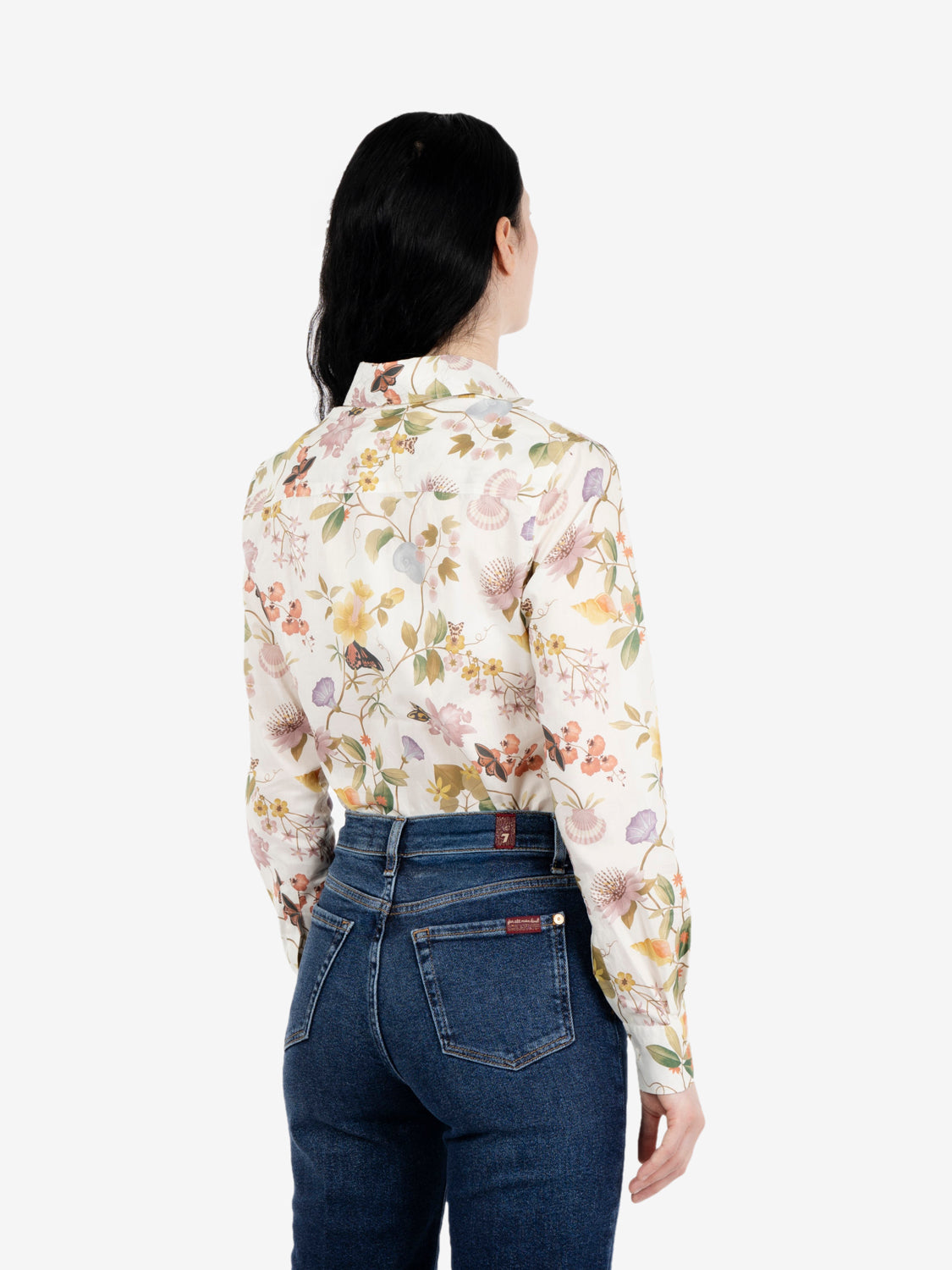 Camicia Pina fantasia floreale bianca