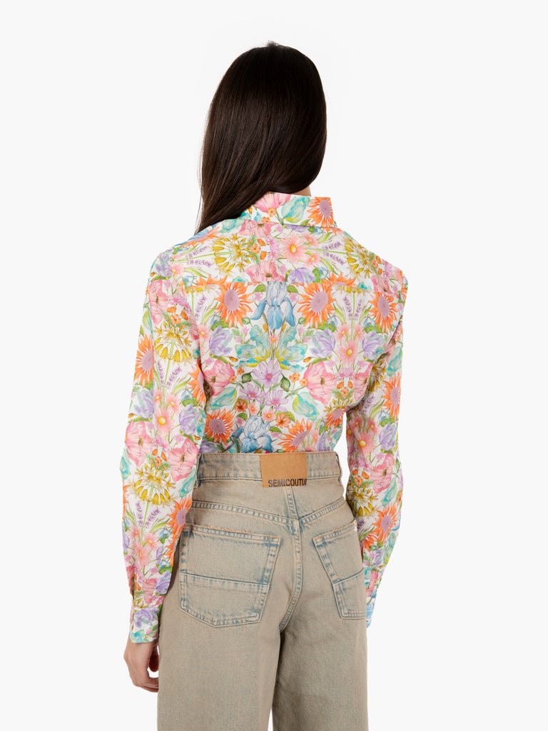 XACUS - Camicia Pina fantasia Liberty fiori multicolor