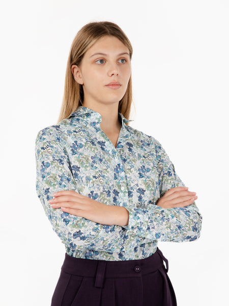 Camicia Pina in fantasia azzurra